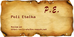 Poli Etelka névjegykártya